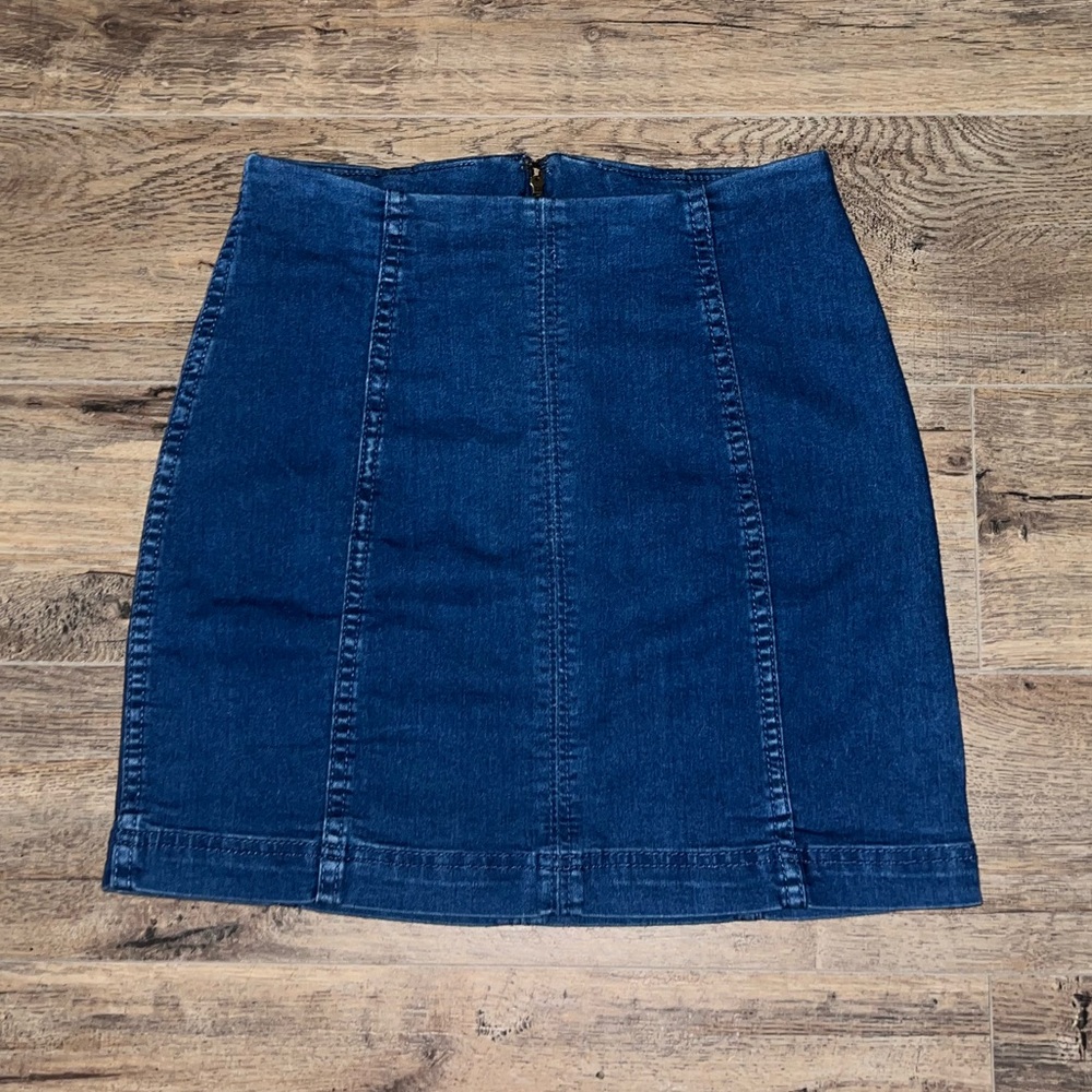 Free People Modern Femme Blue Denim Skirt - Picture 4 of 12